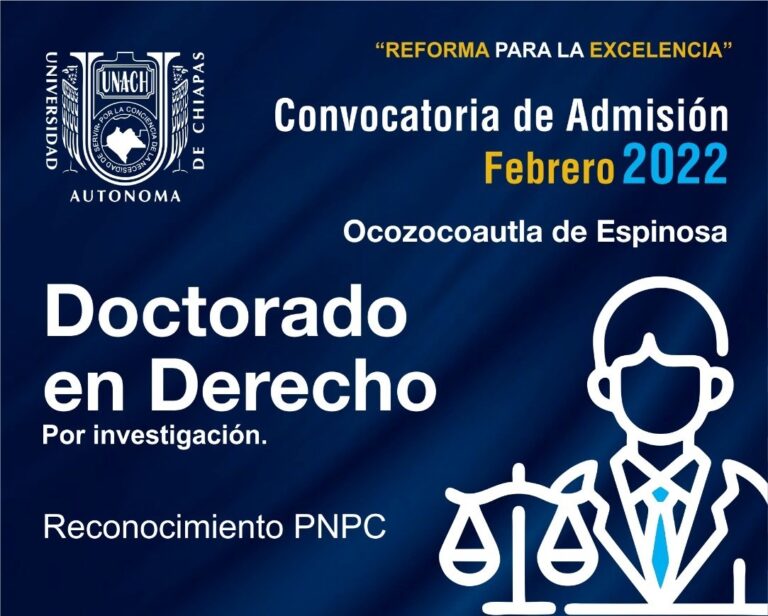 Imparte UNACH el  Doctorado en Derecho en el Instituto de Investigaciones Jurídicas￼