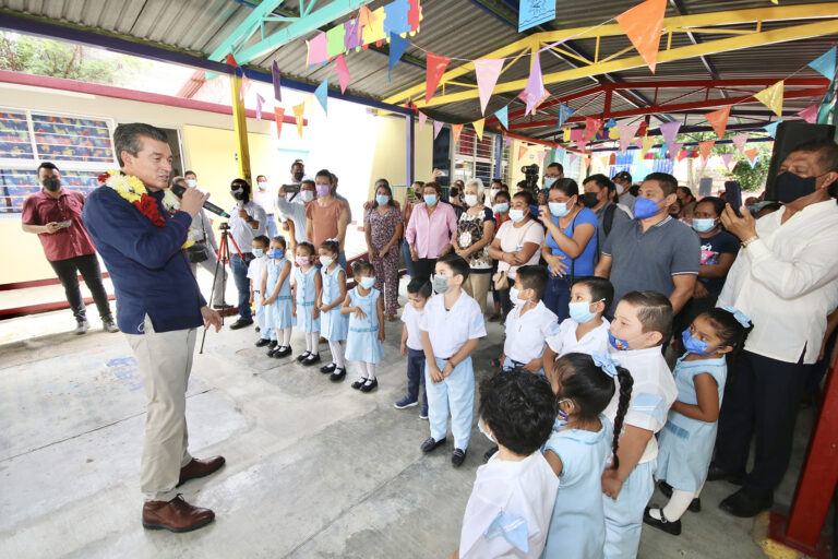 Inaugura Rutilio Escandón espacios educativos en el Jardín de Niñas y Niños Tomás Martínez Vázquez￼