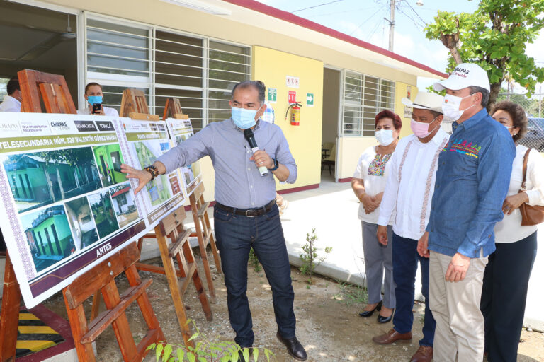 Inaugura Rutilio Escandón espacios educativos en la Telesecundaria 329 “Valentín Gómez Farías”