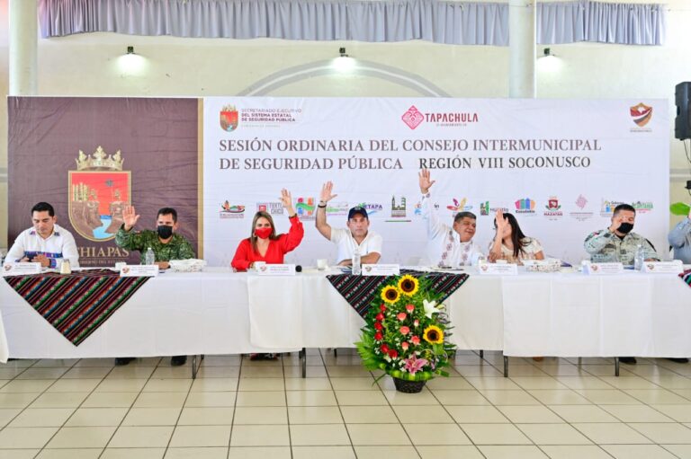 REALIZAN CUARTA SESIÓN ORDINARIA DEL CONSEJO INTERMUNICIPAL DE SEGURIDAD PÚBLICA REGIÓN VIII SOCONUSCO