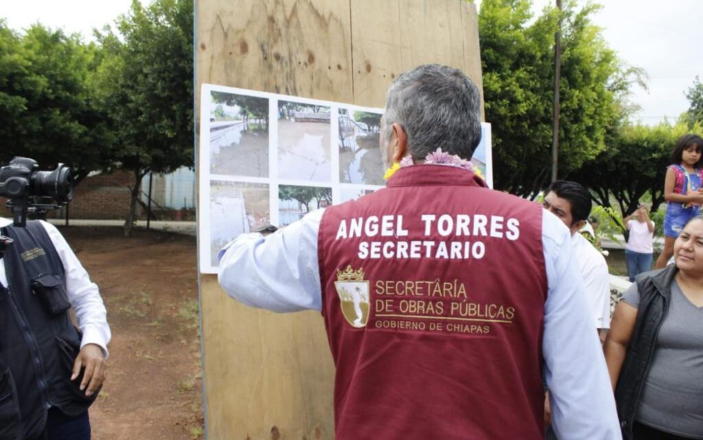 Da banderazo Ángel Torres a rehabilitación del parque de la localidad Plan de Mulumí, en Suchiapa