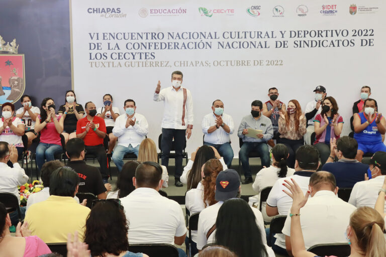 Rutilio Escandón inaugura el Encuentro Nacional Cultural y Deportivo de sindicatos de los Cecytes