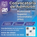 Abierta la  Convocatoria de nuevo ingreso al Profesional Superior Universitario de la UNACH