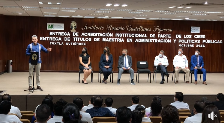 ENTREGA DE ACREDITACIÓN INSTITUCIONAL DE PARTE DE LOS CIEES Y ENTREGA DE TÍTULOS DE MAESTRÍA EN ADMINISTRACIÓN Y POLÍTICAS PÚBLICAS.