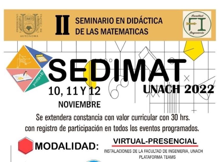 Invita la UNACH a participar en Seminario en Didáctica de Matemáticas