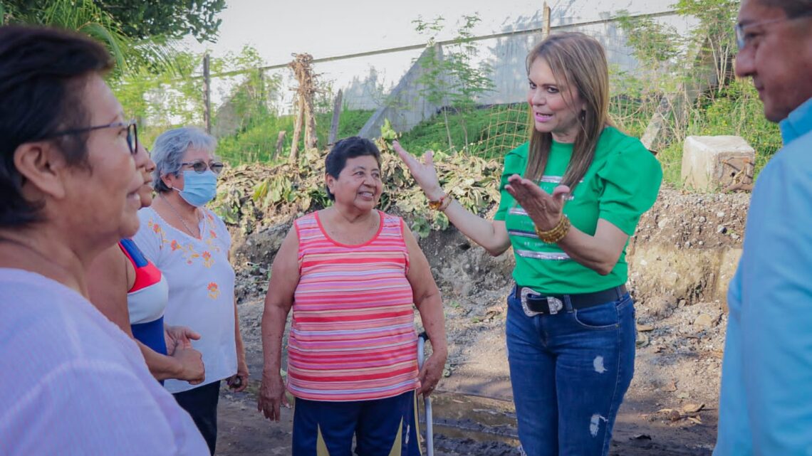 ROSY URBINA SUPERVISA OBRA DE CONSTRUCCIÓN DE PAVIMENTACIÓN MIXTA EN FRACCIONAMIENTO DAMIGAS