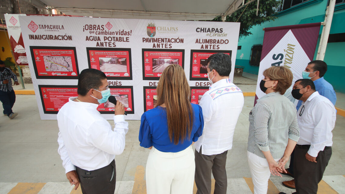 En Tapachula, Rutilio Escandón inaugura calles en el Fraccionamiento San José El Edén