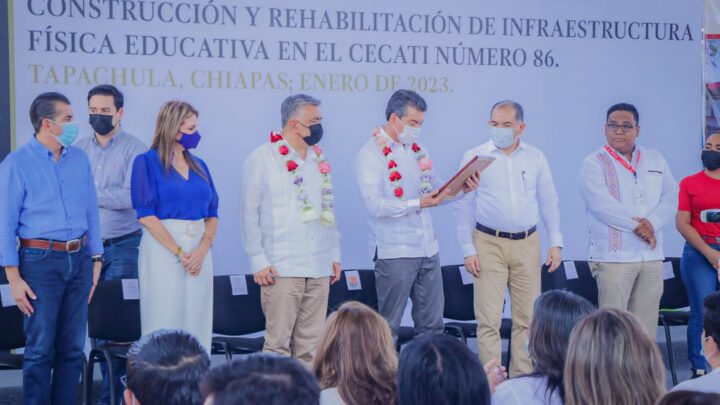 Beneficia Rutilio Escandón con espacios educativos y de capacitación laboral al Cecati No. 86 de Tapachula