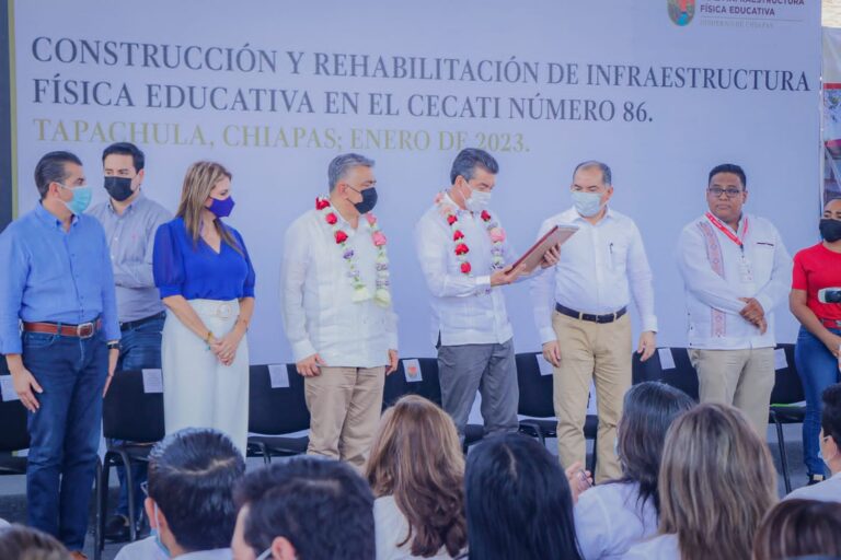 Beneficia Rutilio Escandón con espacios educativos y de capacitación laboral al Cecati No. 86 de Tapachula