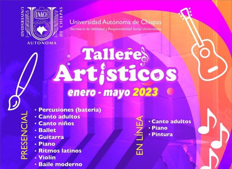 <strong>Continúa abierta la convocatoria de los talleres culturales de la UNACH</strong>