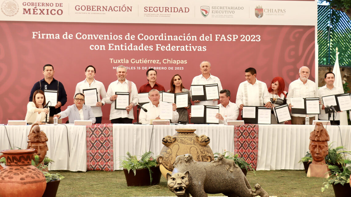 Rutilio Escandón y homólogos firman convenio con titulares de Segob y SSPC a favor de la seguridad