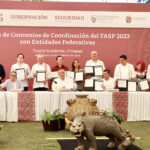 <strong>Rutilio Escandón y homólogos firman convenio con titulares de Segob y SSPC a favor de la seguridad</strong>