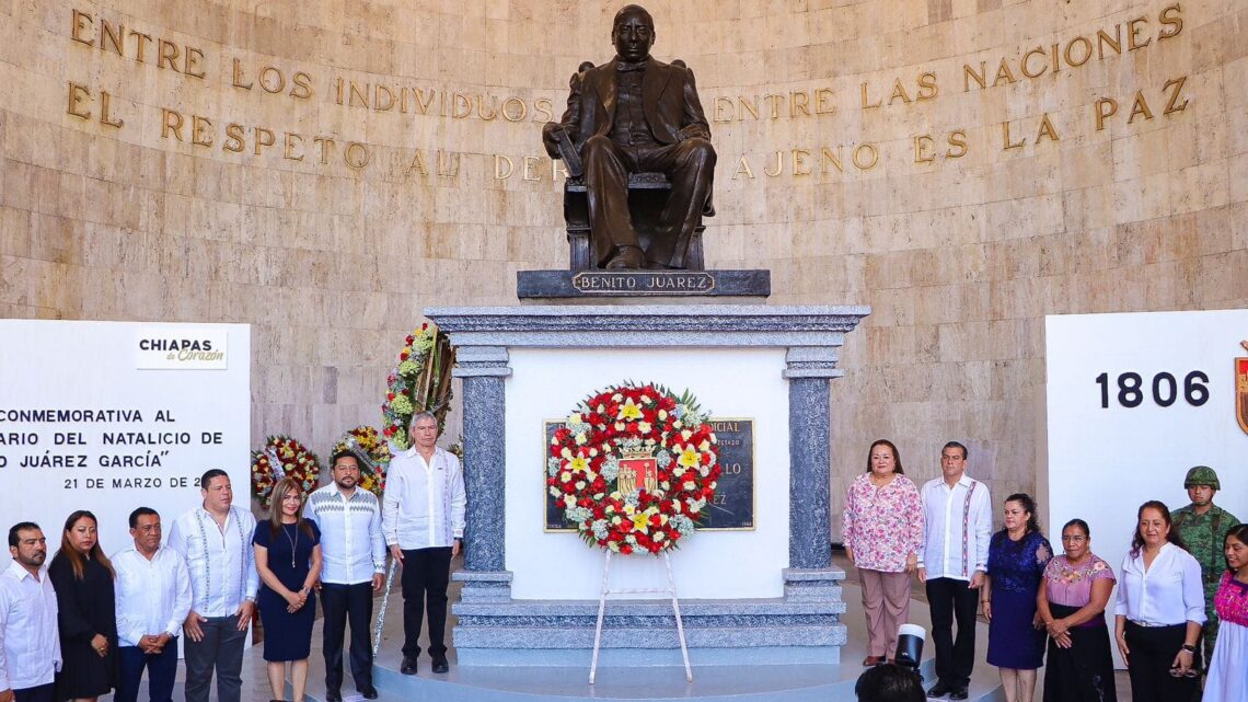 Conmemora Congreso de Chiapas 217 aniversario del natalicio de Benito Juárez