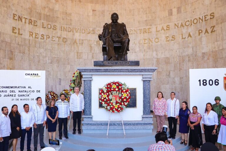 Conmemora Congreso de Chiapas 217 aniversario del natalicio de Benito Juárez