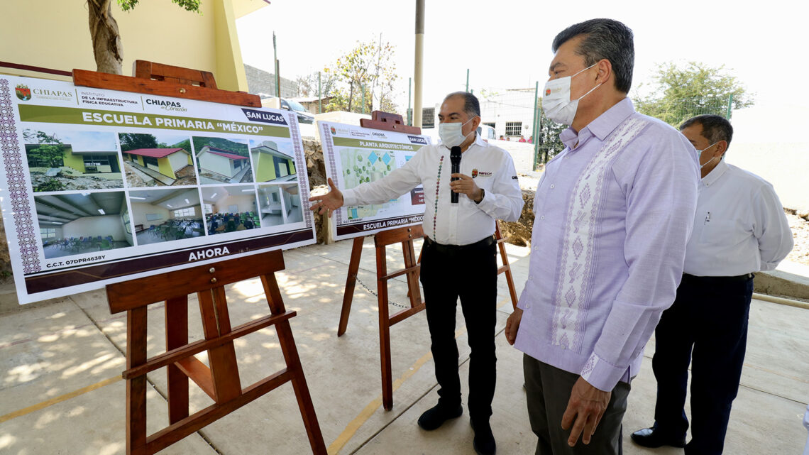 En San Lucas, Rutilio Escandón inaugura espacios en la Escuela Primaria México