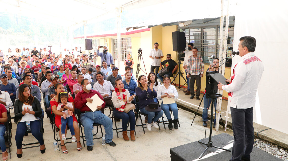 En Jitotol, Rutilio Escandón inaugura rehabilitación y ampliación del Sistema de Alcantarillado Sanitario