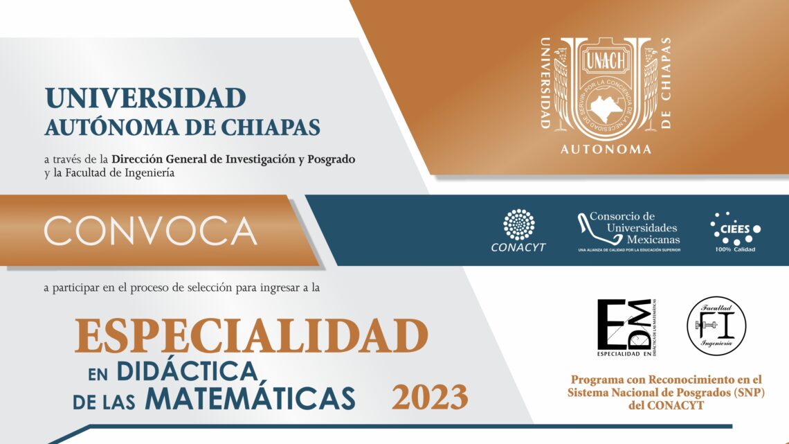 Invita UNACH a cursar la Especialidad en Didáctica de las Matemáticas 2023