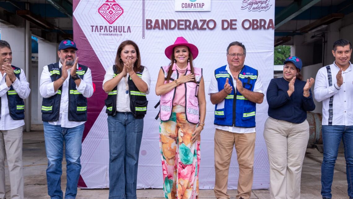 ROSY URBINA DA BANDERAZO DE ARRANQUE DE TRABAJOS DE REHABITACIÓN DEL SISTEMA DE AGUA EN TAPACHULA