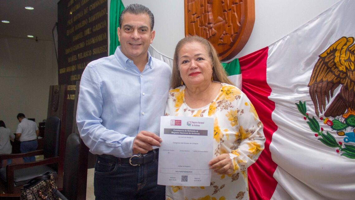 Congreso de Chiapas obtiene inscripción al Registro Nacional de Archivos