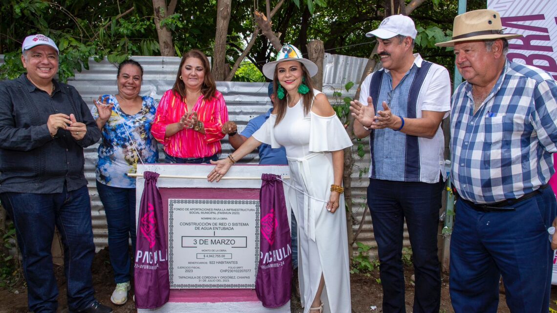 INAUGURA ROSY URBINA OBRA DE RED DE AGUA ENTUBADA EN COLONIA 3 DE MARZO