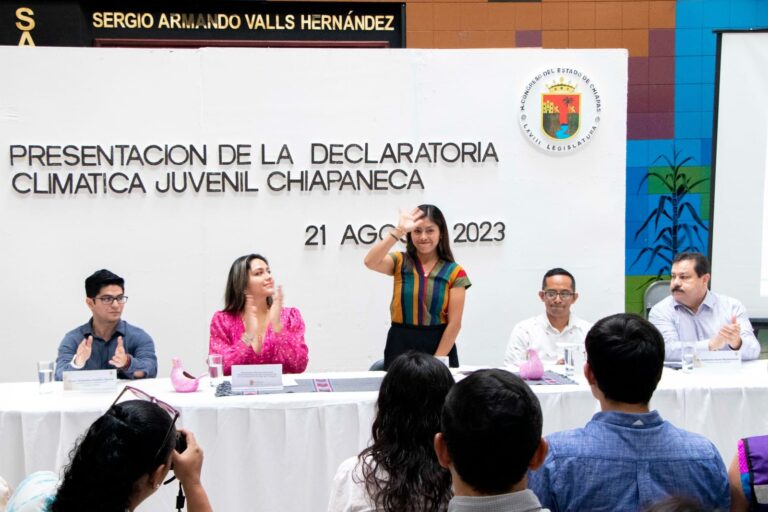 Presentan en Congreso Declaratoria de la Cumbre Climática Juvenil en Chiapas 2023