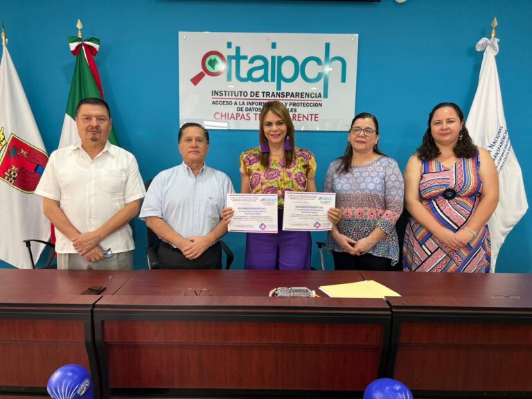 AYUNTAMIENTO DE TAPACHULA RECIBE RECONOCIMIENTO DEL INSTITUTO DE TRANSPARENCIA DEL ESTADO DE CHIAPAS