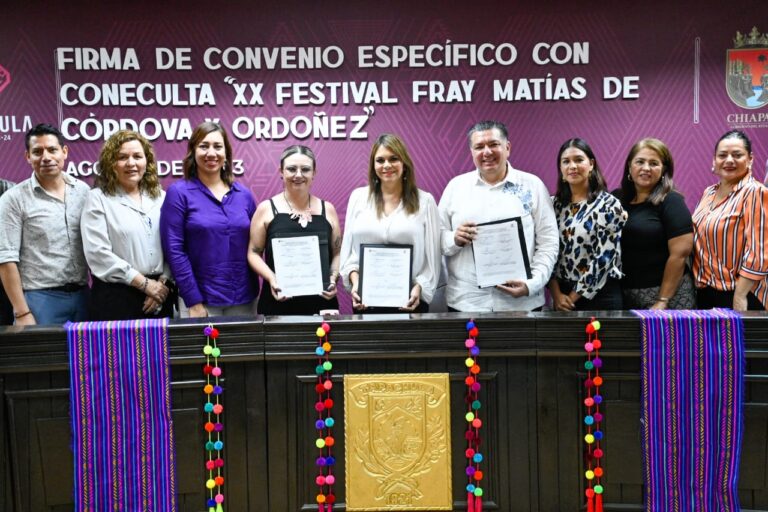 AYUNTAMIENTO DE TAPACHULA Y CONECULTA FIRMAN CONVENIO PARA LA REALIZACIÓN DEL “XX FESTIVAL DE LAS CULTURAS Y LAS ARTES FRAY MATÍAS DE CÓRDOVA”