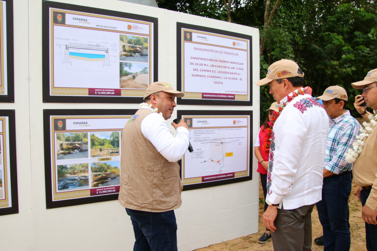 Inaugura Rutilio Escandón reconstrucción del puente vehicular Ocozocoautla-Domingo Chanona