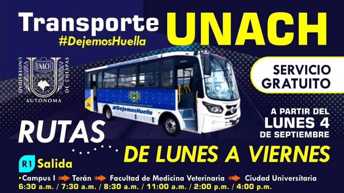 Crece el Transporte UNACH gratuito para su comunidad en Tuxtla Gutiérrez