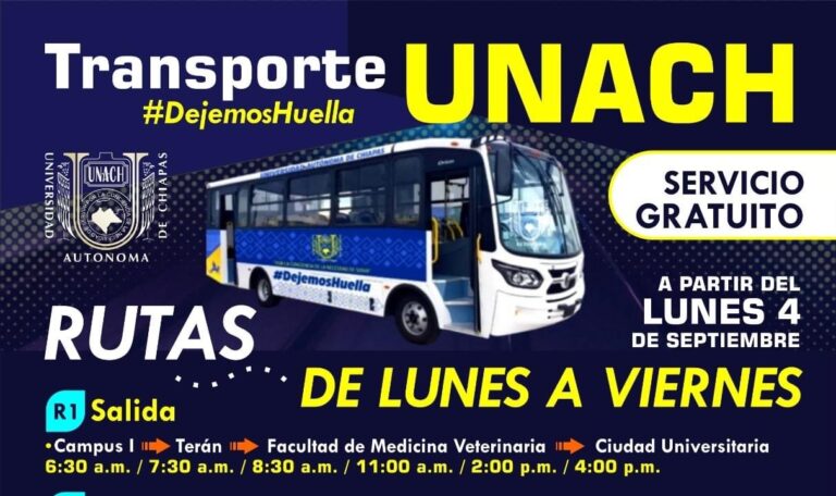 Crece el Transporte UNACH gratuito para su comunidad en Tuxtla Gutiérrez