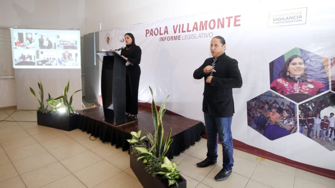 Presenta Diputada Paola Villamonte Pérez Informe de Actividades Legislativas