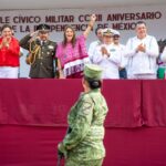 PRESIDE ROSY URBINA DESFILE CÍVICO-MILITAR CON MOTIVO DEL 213 ANIVERSARIO DEL INICIO DE LA INDEPENDENCIA DE MÉXICO