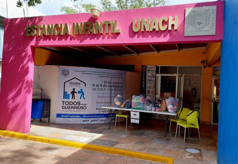 Instala UNACH centro de acopio en apoyo a los damnificados de Guerrero