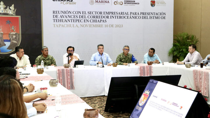 Rutilio Escandón y sector empresarial conocen avances del Corredor Interoceánico del Istmo de Tehuantepec