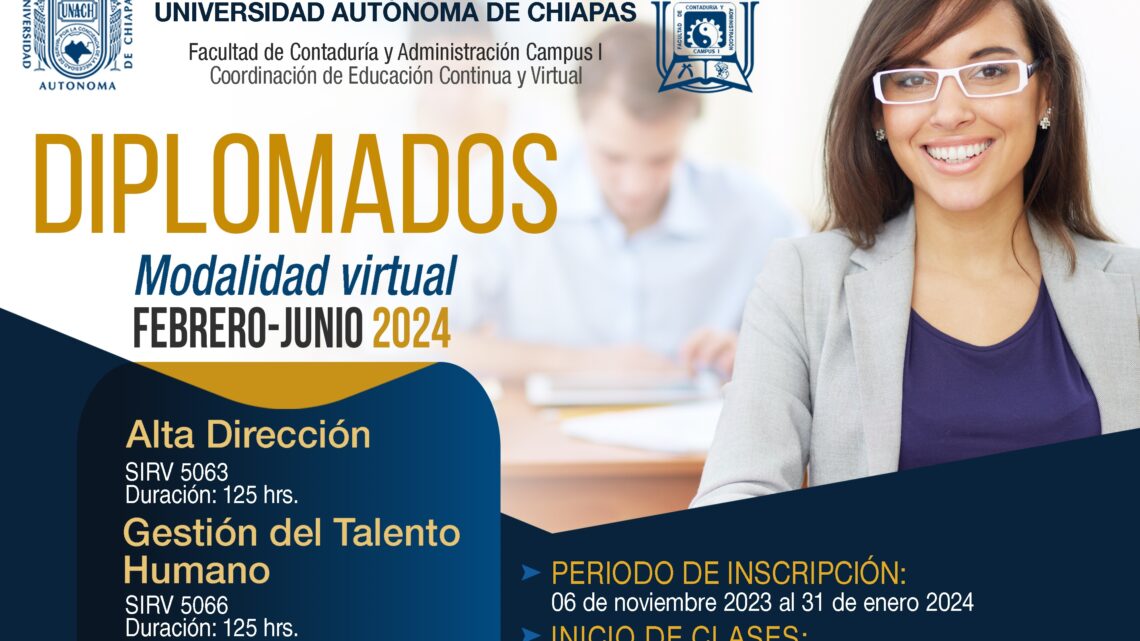 Abierta convocatoria para inscribirse a diplomados y curso de titulación en la UNACH