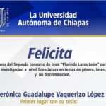 Reconoce UNACH a ganadoras del Concurso de Tesis  “Florinda Lazos León”