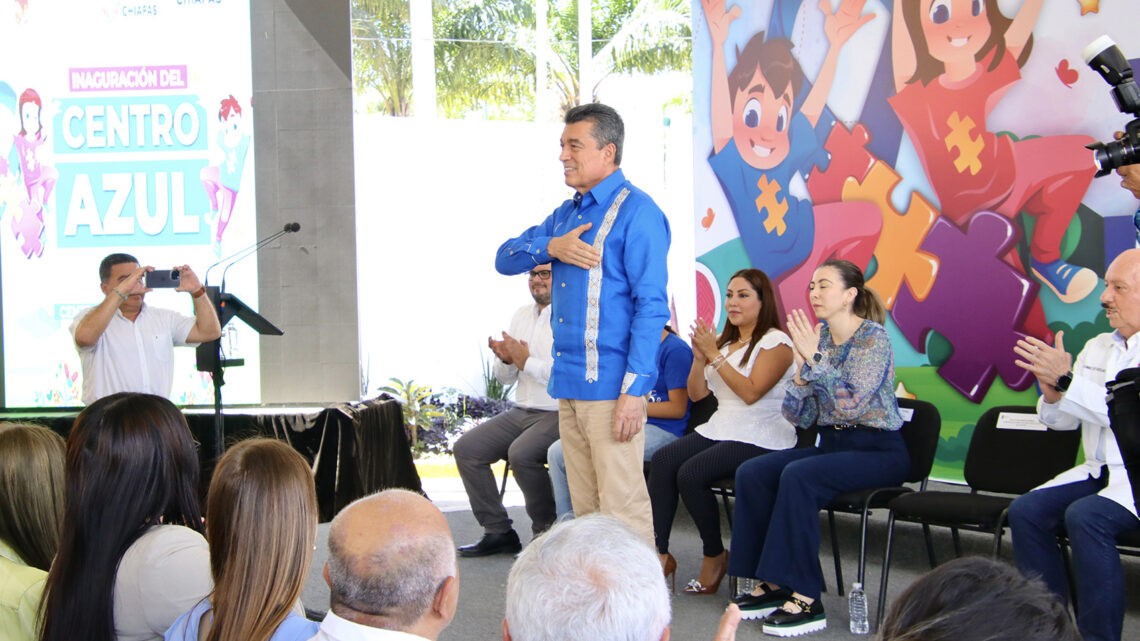 En Tuxtla, Rutilio Escandón inaugura “Centro Azul” para la atención del trastorno del espectro autista