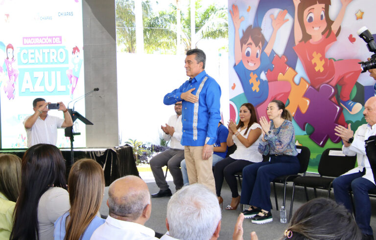 En Tuxtla, Rutilio Escandón inaugura “Centro Azul” para la atención del trastorno del espectro autista