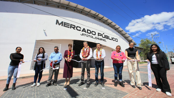 En Jitotol, Rutilio Escandón inauguró la construcción del Mercado Público Municipal