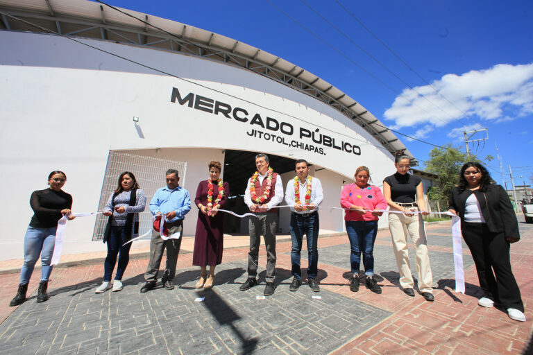 En Jitotol, Rutilio Escandón inauguró la construcción del Mercado Público Municipal