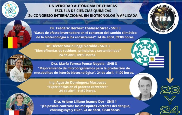 Convoca UNACH a participar en el Congreso Internacional en Biotecnología Aplicadas