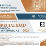 Continúa abierta la convocatoria de la Especialidad en Didáctica de las Matemáticas que imparte la UNACH