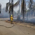 PC SOFOCA INCENDIO DE PALAPA EN PLAYA SAN BENITO