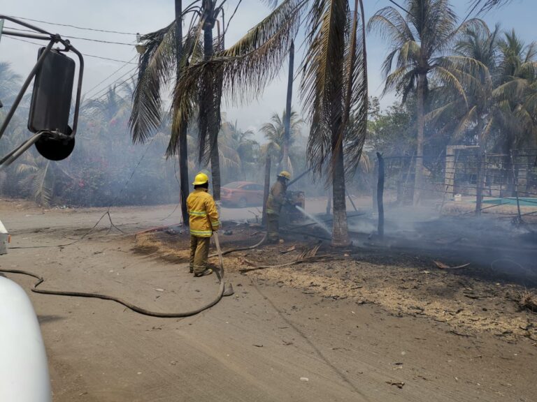 PC SOFOCA INCENDIO DE PALAPA EN PLAYA SAN BENITO