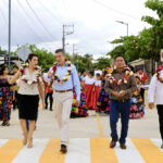 Entrega Rutilio Escandón pavimentación de calles en Huehuetán