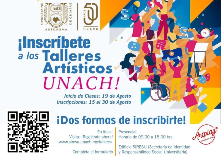 Convoca UNACH a inscribirse en los Talleres Artísticos