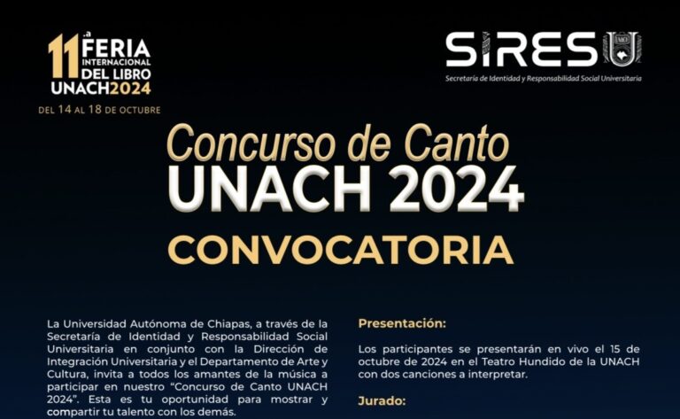 Lanzan convocatoria del Concurso de Canto UNACH