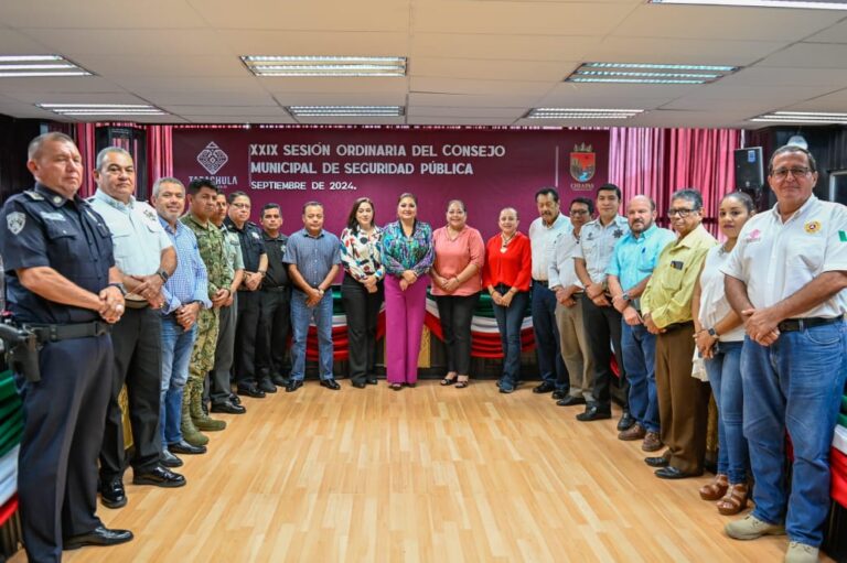 REALIZA AYUNTAMIENTO DE TAPACHULA, 29 SESIÓN ORDINARIA DEL CONSEJO MUNICIPAL DE SEGURIDAD PÚBLICA