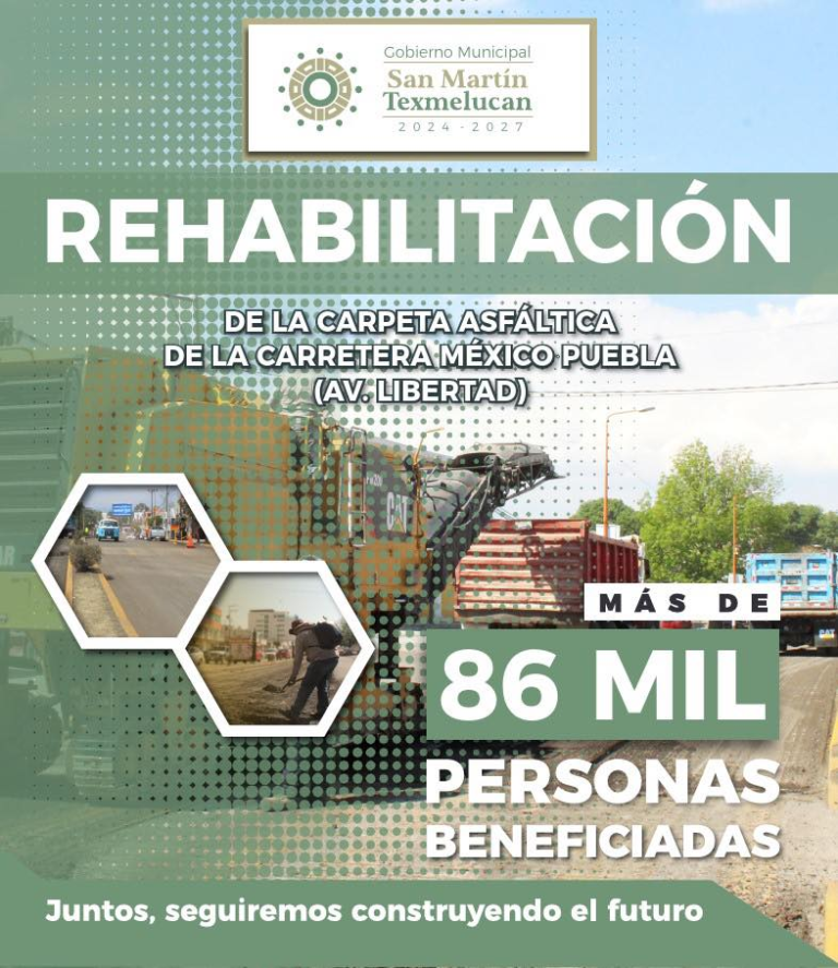 San Martín Texmelucan impulsa infraestructura vial en beneficio de más de 250 mil ciudadanos