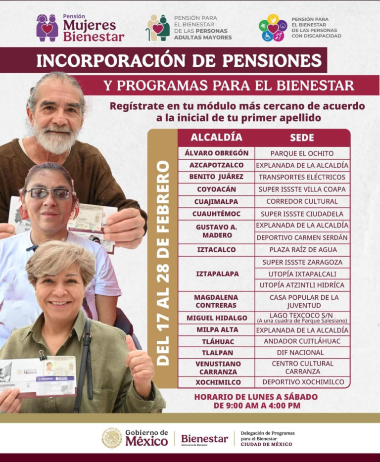 Abren registros para pensiones y programas de Bienestar en Tláhuac